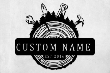 Custom Lumberjack Metal Wall Sign, Personalized Carpenter Wall Decor, Home Outdoor Decor