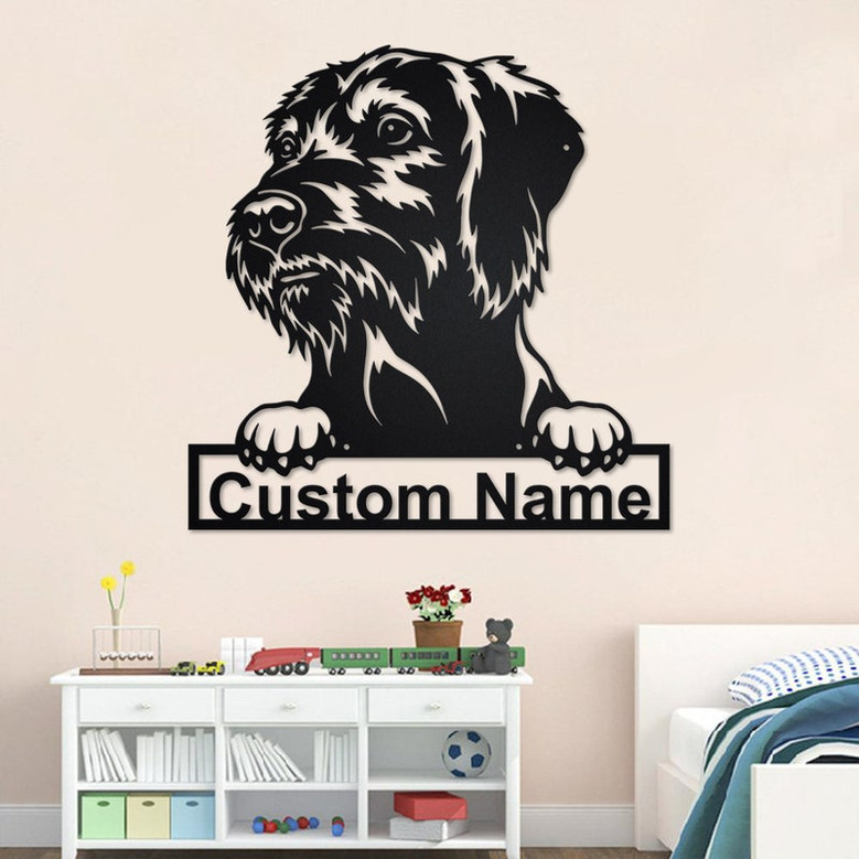 Custom Wirehaired Vizsla Dog Metal Wall Art, Personalized Wirehaired Vizsla Name Sign Decoration For Room, Wirehaired Vizsla Home Decor