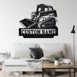 Custom Track Skid Steer Metal Wall Art, Personalized Skid Steer Name Sign Decoration For Room, Skid Steer Metal Home Decor,Custom Skid Steer