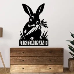 Rabbit Name Metal Sign