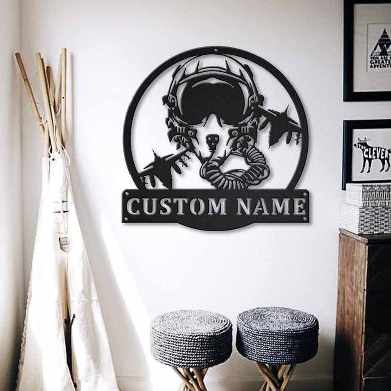 Personalized Fighter Pilot Metal Sign | Custom Fighter Pilot Metal Sign | Birthday Gift | Fighter Pilot Sign