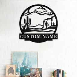 Custom Cactus Metal Sign, Personalized Cactus Name Sign Decoration For Room, Cactus Home Decor, Custom Cactus Metal Wall Art, Cactus Lover