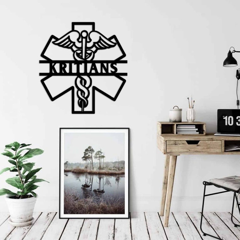 Custom Metal Sign For Paramedic, EMT Gift Ideas, Medical Field Home Decor, Personalized Family Name Sign, Custom EMS Gift