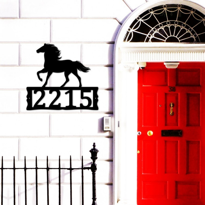 Horse House Numbers - Metal Address Plaque for House, Address Number, Metal Address Sign, House Numbers, Front Porch Address
