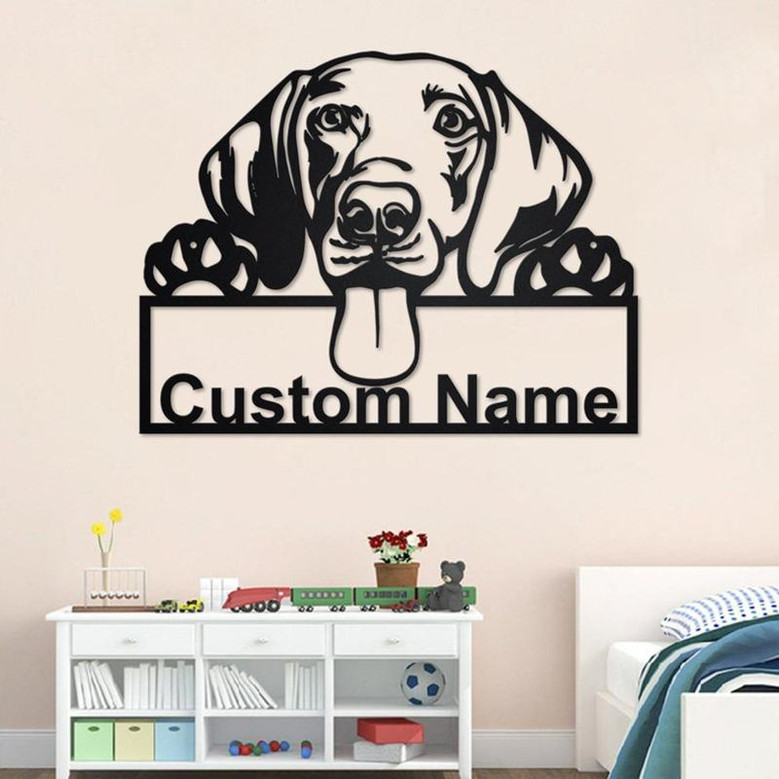 Custom Weimaraner Dog Metal Wall Art, Personalized Weimaraner Name Sign Decoration For Room, Weimaraner Home Decor, Custom Dog, Weimaraner