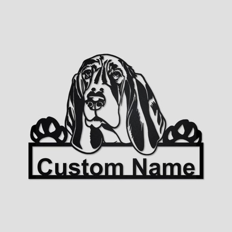 Personalized Basset Hound Dog Metal Sign | Basset Hound Dog Metal Wall Art | Dog Metal Sign | Basset Hound Dog Lover Gift| Dog Lover Gift |