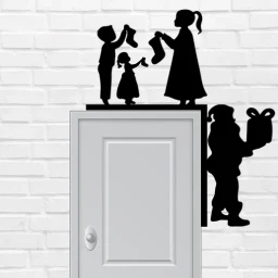 Christmas Door Corner Metal Sign