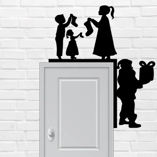 Christmas Door Corner Metal Sign