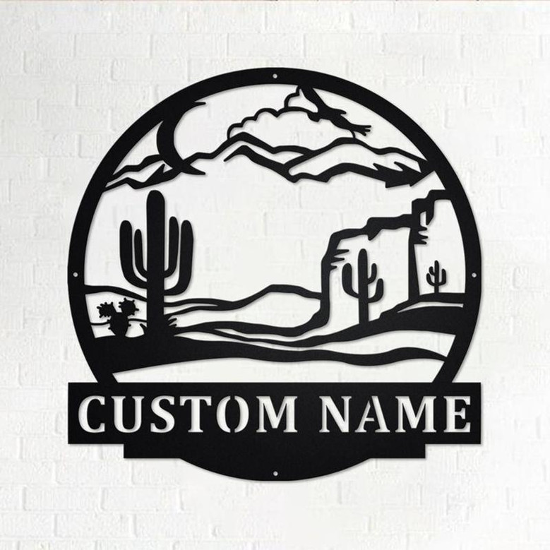 Custom Cactus Metal Sign, Personalized Cactus Name Sign Decoration For Room, Cactus Home Decor, Custom Cactus Metal Wall Art, Cactus Lover