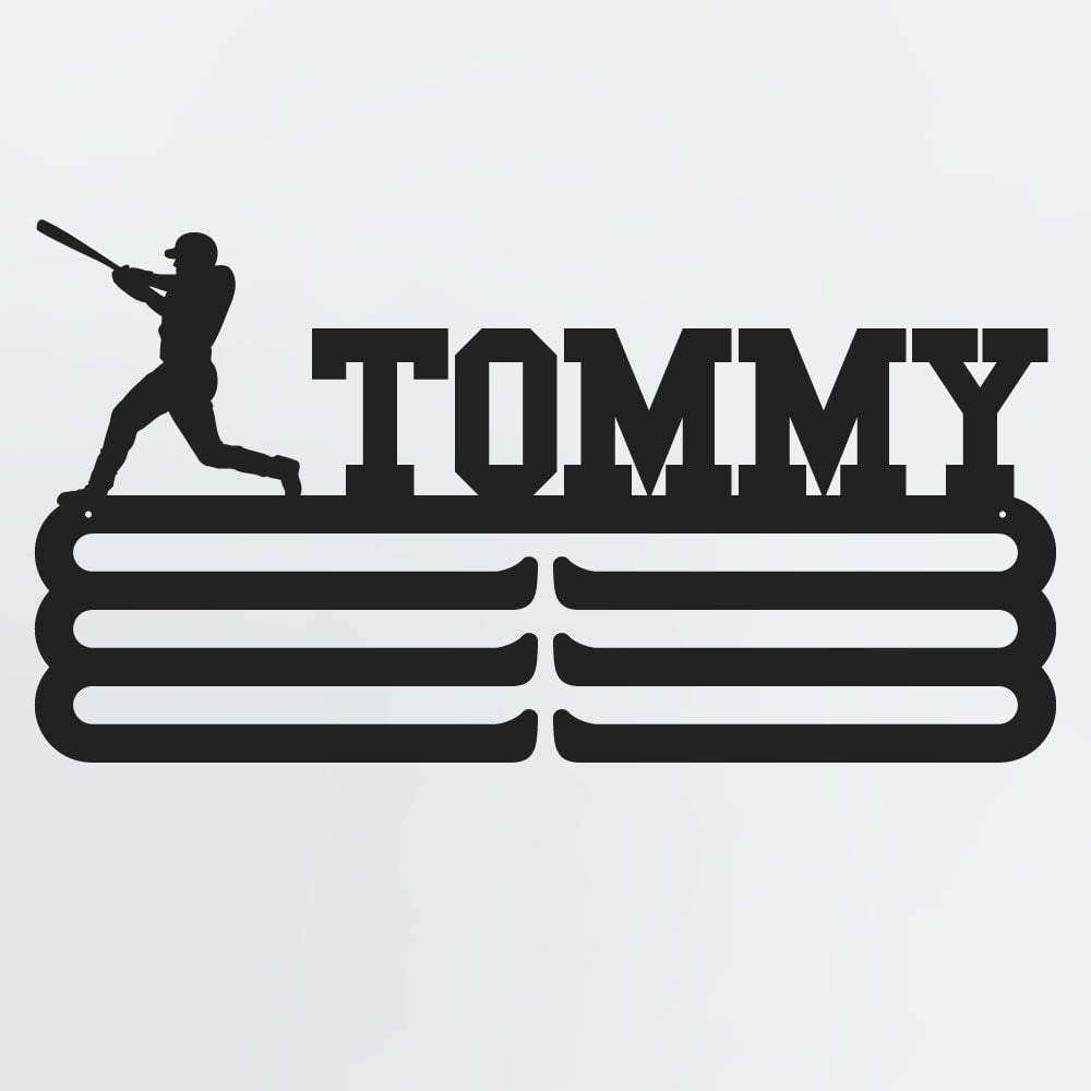 Baseball Medal Hanger With Custom Name, Personalized Baseball Medal Holder