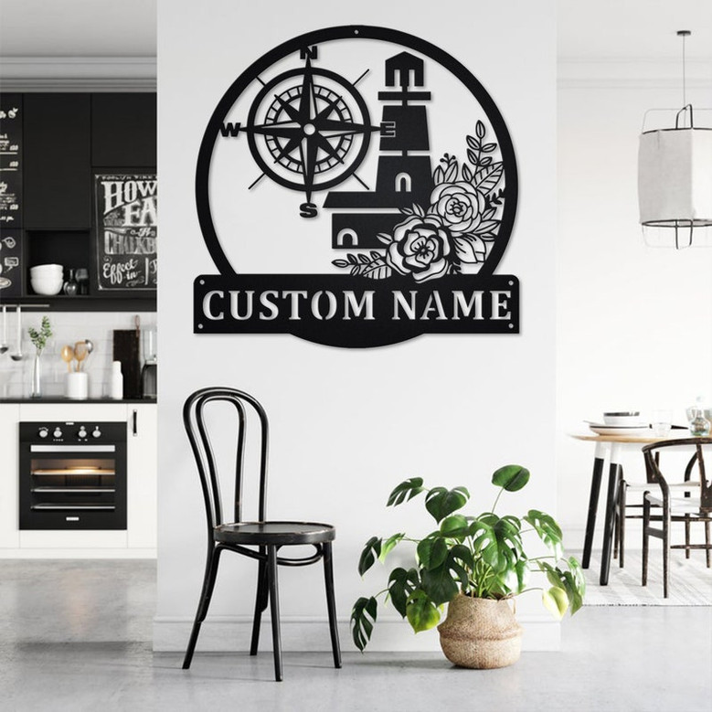Custom Lighthouse Metal Wall Art, Personalized Lighthouse Name Sign Decoration For Room, Lighthouse Home Decor, Custom Lighthouse,Lighthouse