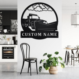 Custom Plow Truck Metal Wall Art, Personalized Truck Driver Name Sign Decoration For Room, Plow Truck Home Decor. Custom Truck,Trucker Gift