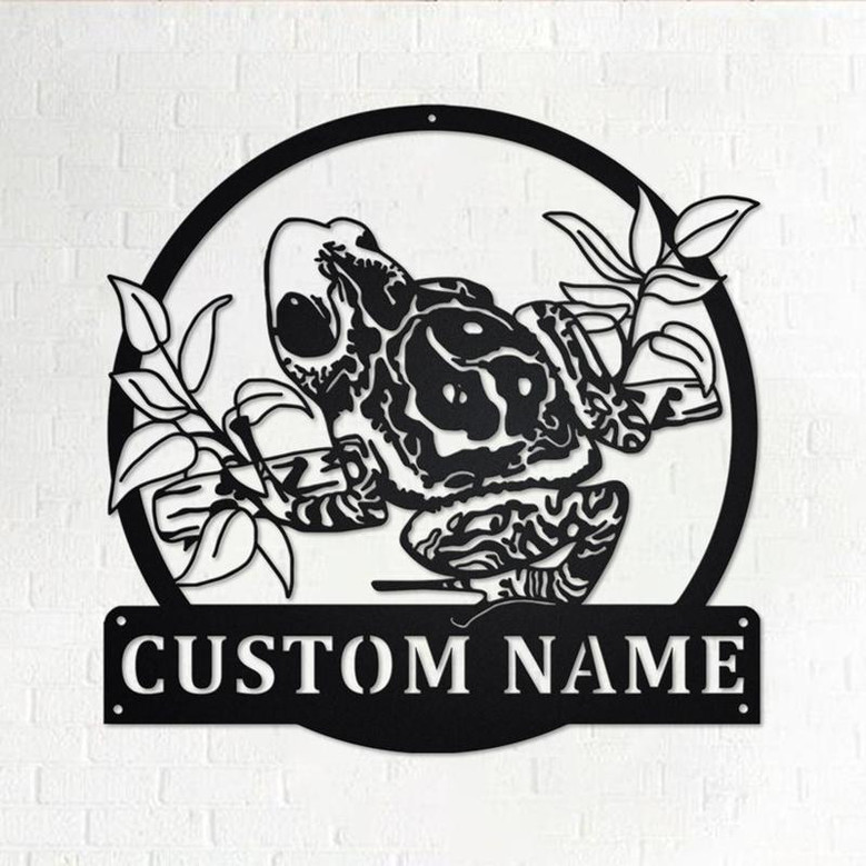 Custom Poison Frog Metal Wall Art, Personalized Poison Frog Name Sign Decoration For Room, Poison Frog Home Decor, Custom Poison Frog