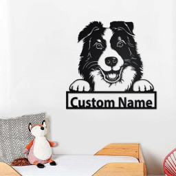 Personalized Border Collie Cut Metal Sign, Dog Lover Metal Wall Art, Laser Cut Metal Signs Border Collie