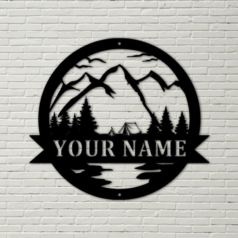 Custom Tent Camper Sign Metal Decor Camping Outdoors SIGN, custom camper sign, outdoor garden decor, tent camping, custom name sign