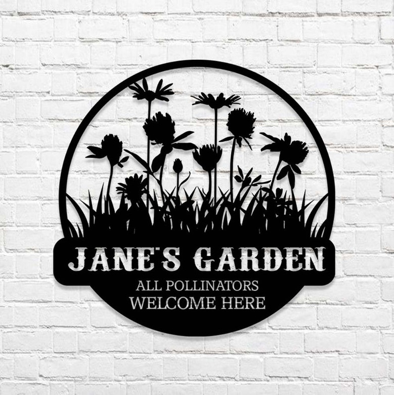 Personalized Garden Metal Sign,Monogram Wall Decor ,Custom outdoor Metal Sign ,Gift For Gardener, Last Name Metal Sign, Custom Metal Art