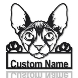Personalized Donskoy Cat Metal Sign Art, Custom Donskoy Cat Metal Sign