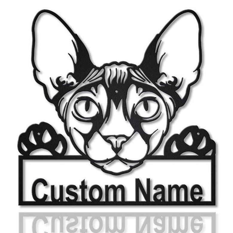 Personalized Donskoy Cat Metal Sign Art, Custom Donskoy Cat Metal Sign