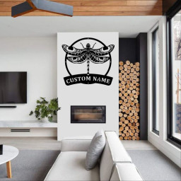 Personalized Dragonfly Metal Sign | Dragonfly Metal Wall Art | Office Wall Art | Housewarming Outdoor Metal Sign | Gifts Dragonfly Lover |