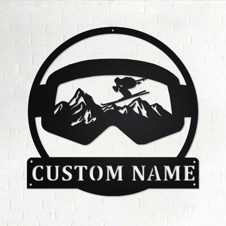 Custom Ski Goggles Metal Wall Art, Personalized Skier Name Sign Decoration For Room, Ski Goggles Home Decor, Custom Ski Goggles, Skier Gift