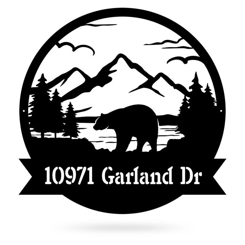 Great Outdoors Bear Cut Metal Sign Home Decor