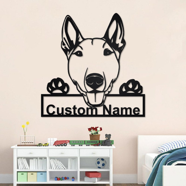Personalized Bull Terrier Metal Sign | Bull Terrier Metal Wall Art | Dog Metal Sign | Dog Lover Gift | Custom Dog | Bull Terrier