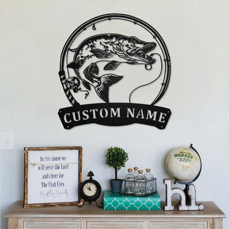 Personalized Northern Pike Fish Metal Sign | Fishing Metal Wall Art | Fishing Metal wall Decor | Fishing Lover | Custom Fishing | Fishman