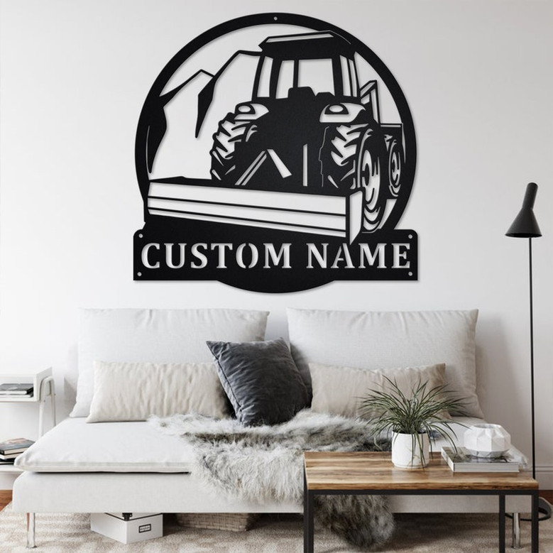 Custom Tractor Box Blade Metal Wall Art, Personalized Tractor Box Name Sign Decoration For Room, Tractor Box Metal Home Decor, Tractor Box