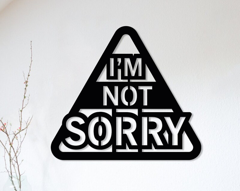 I am Not Sorry Metal Wall Sign, Unique Metal Words, Funny Metal Sign, Living Room Art