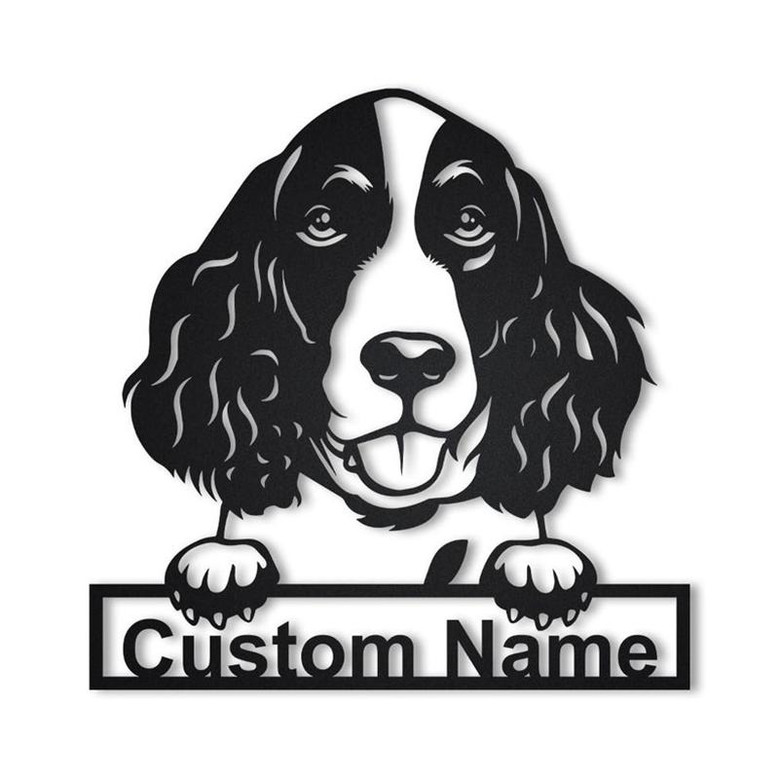 Personalized English Springer Spaniel Metal Sign Art | Custom Springer Spaniel Metal Sign | Dog Gifts Funny | Dog Gift | Animal Custom