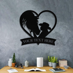 Personalized Metal Horse Girl Sign Monogram Custom Outdoor Farm Farmhouse Ranch Stable Acres Wall Decor Art Gift