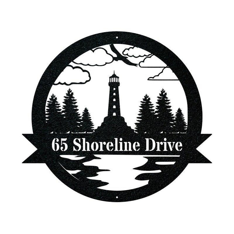 Personalized Lighthouse Metal Sign Outdoor | Weatherproof Sign | Farm Sign | Custom Metal Sign