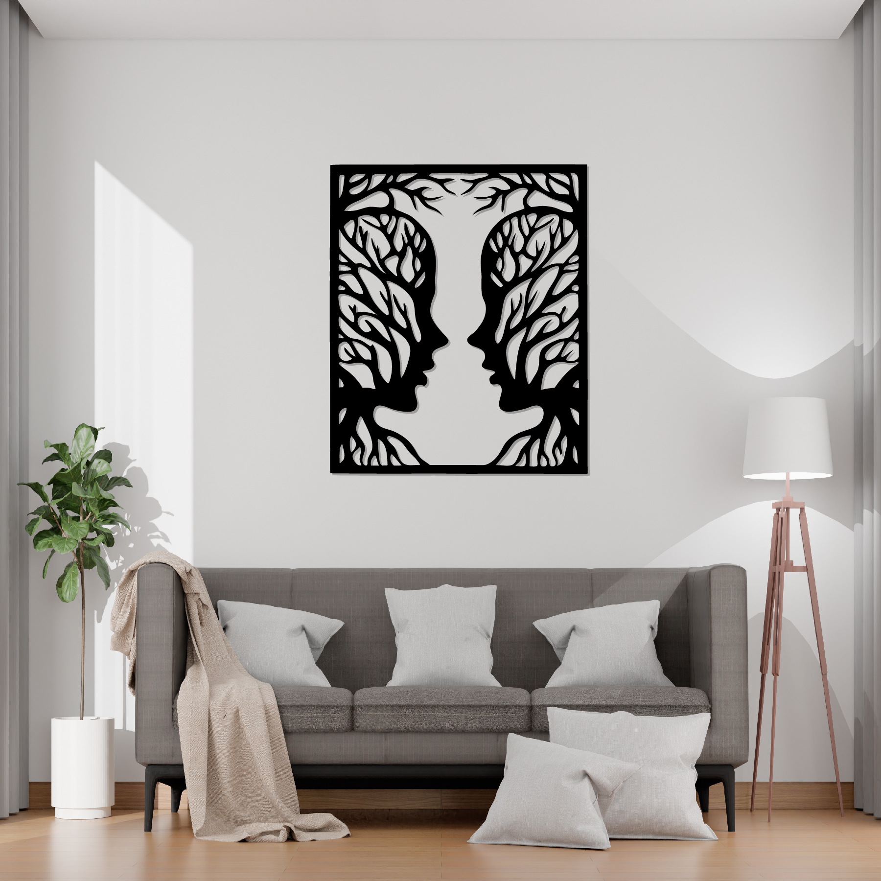 Branches Couple Metal Wall Art