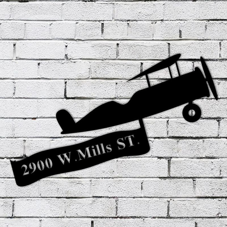 Custom Metal Sign, Airplane, House Numbers,Address sign, family name sign, door sign, custom sign, wall art, custom wall sign, outdoor decor
