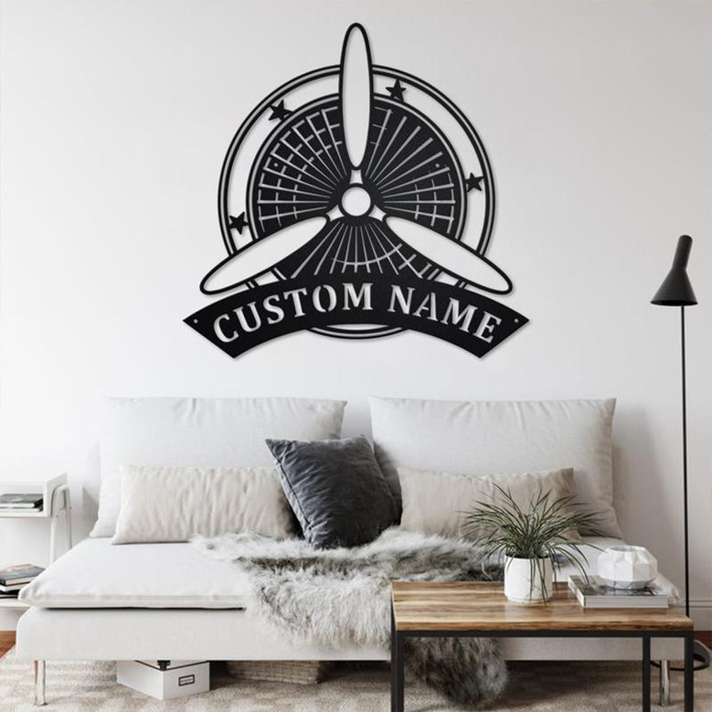 Custom Airplane Club Metal Wall Art, Personalized Pilot Name Sign Decoration For Room, Airplane Club Metal Home Decor, Custom Airplane Club