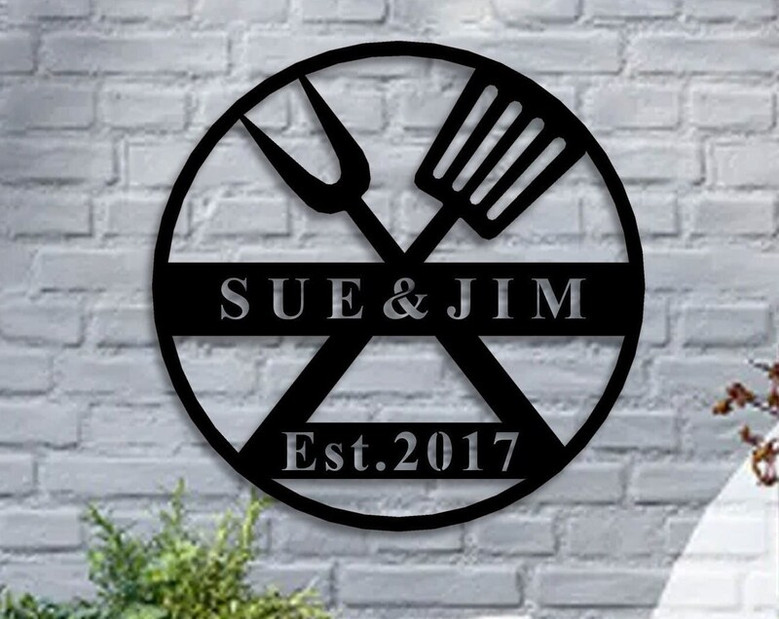 Personalized Grill Metal Decor, Custom Metal Sign, Personalized Bar Sign, Custom Grill Sign