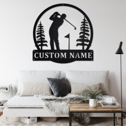 Custom Golfer Metal Wall Art, Personalized Golfer Name Sign Decoration For Room, Golfing Home Decor, Custom Golfer, Golfer Metal Decor