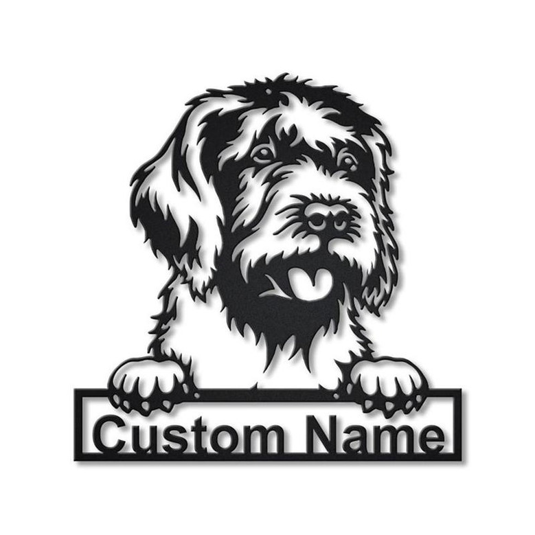 Personalized Wirehaired Pointing Griffon Dog Metal Sign Art | Custom Wirehaired Pointing Griffon Metal Sign | Dog Gift | Animal Funny