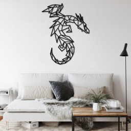 Custom Dragon Geometric Metal Wall Art, Personalized Dragon Name Sign Decoration For Room, Dragon Home Decor, Custom Dragon