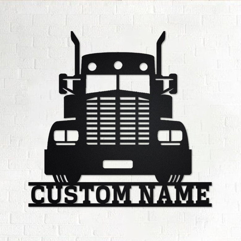 Custom Truck Car Metal Wall Art, Personalized Truck Driver Name Sign Decoration For Room, Truck Car Home Decor, Custom Truck, Trucker Gift