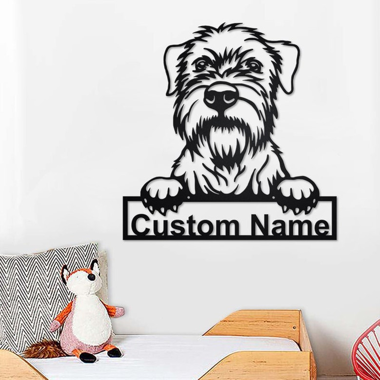Custom Wheaten Terrier Dog Metal Wall Art, Personalized Wheaten Terrier Dog Name Sign Decoration For Room, Wheaten Terrier Dog Home Decor