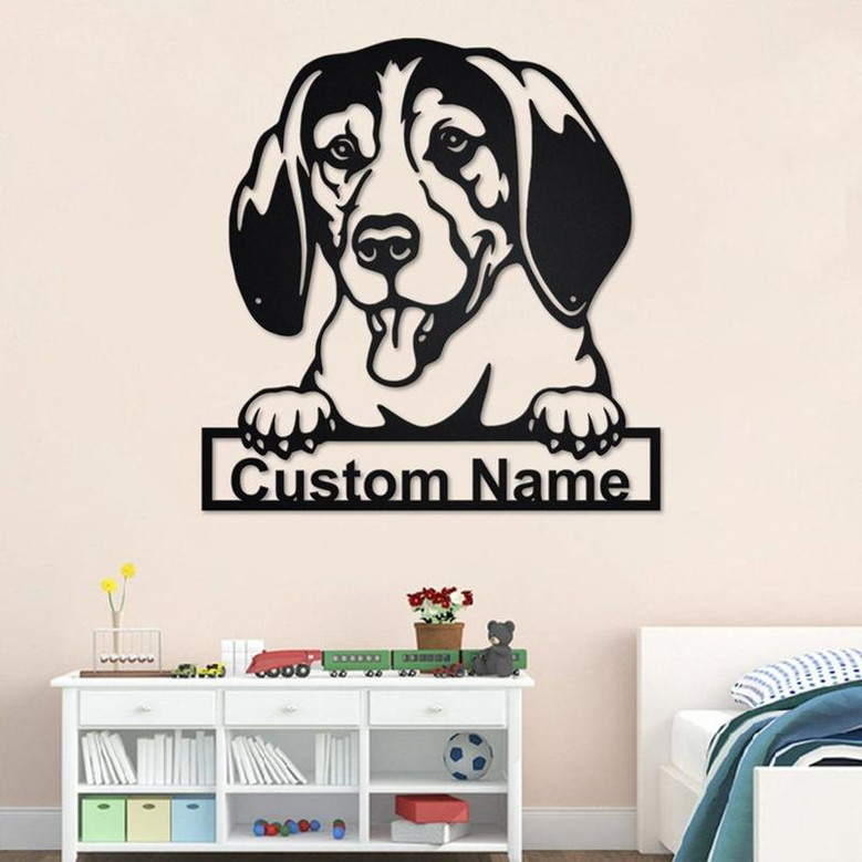 Custom Treeing Walker Coonhound Dog Metal Wall Art, Personalized Treeing Walker Coonhound Name Sign Decoration For Room,Dog Metal Home Decor