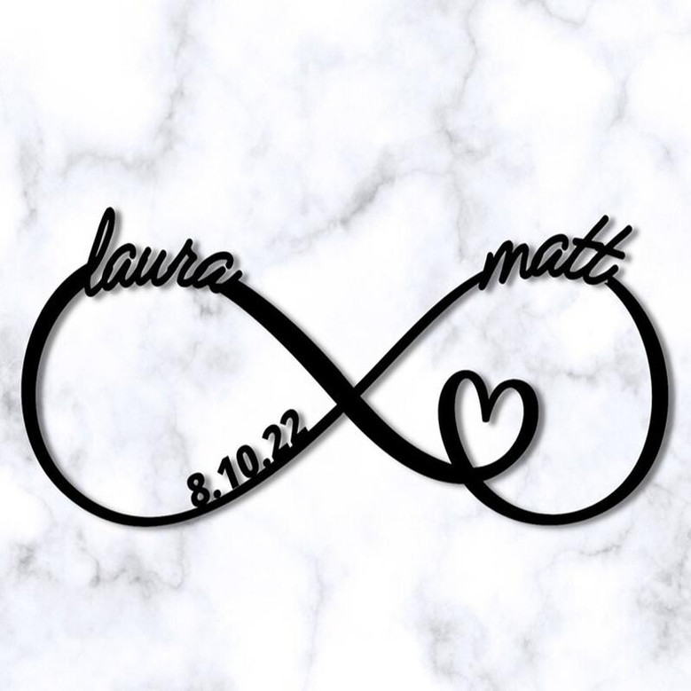 Metal Address Plaque, Metal Address Sign, Address Sign, Infinity Signs, Sign for her, Sign for him, New couple gift, gift for mom, monogram