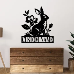 Rabbit Name Metal Sign