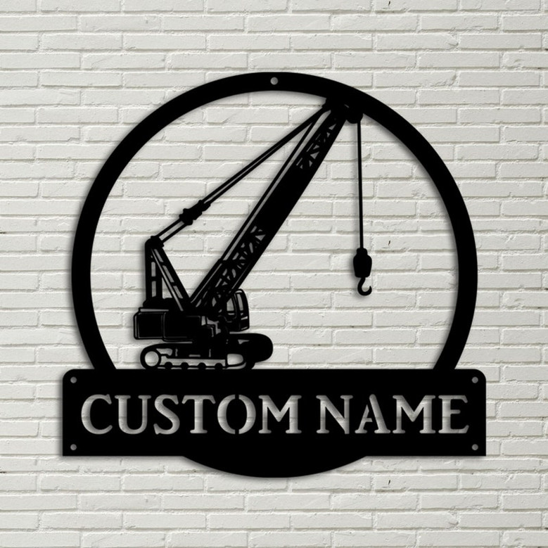 Personalized Crane Operators Monogram Metal Sign, Custom Crane Operators Metal Sign, Birthday Gift, Crane Operator Gift