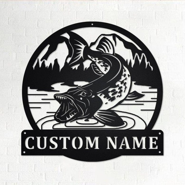 Custom Northern Pike Fish Metal Wall Art, Personalized Northern Pike Name Sign Decoration For Room, Northern Pike Home Decor, Custom Fish