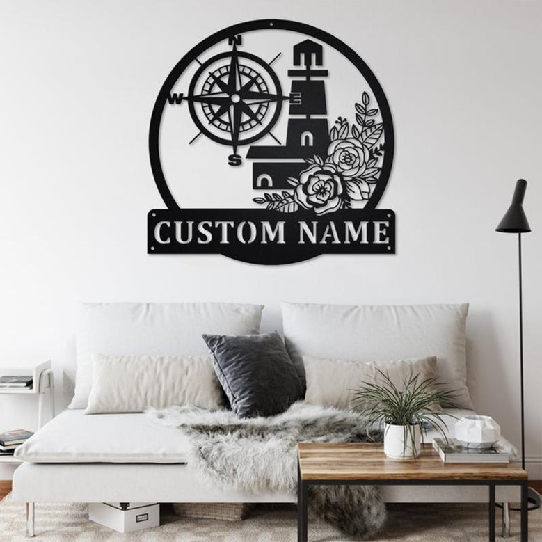 Custom Lighthouse Metal Wall Art, Personalized Lighthouse Name Sign Decoration For Room, Lighthouse Home Decor, Custom Lighthouse,Lighthouse
