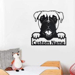 Personalized Boxer Dog Metal Sign Dog Lover Metal Wall Art, Laser Cut Metal Signs Boxer Dog