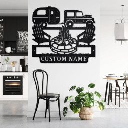 Custom Camping Car Metal Wall Art, Personalized Camper Name Sign Decoration For Room, Camping Car Metal Home Decor, Custom Camping Car