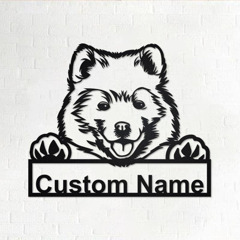 Custom Samoyed Dog Metal Wall Art, Personalized Samoyed Name Sign Decoration For Room, Samoyed Home Decor, Custom Dog, Samoyed Dog Lover